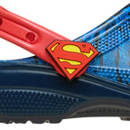 JMK OUTLET CROCS Superman Classic Clog in blue with Superman logo, perfect for casual comfort and relaxation.