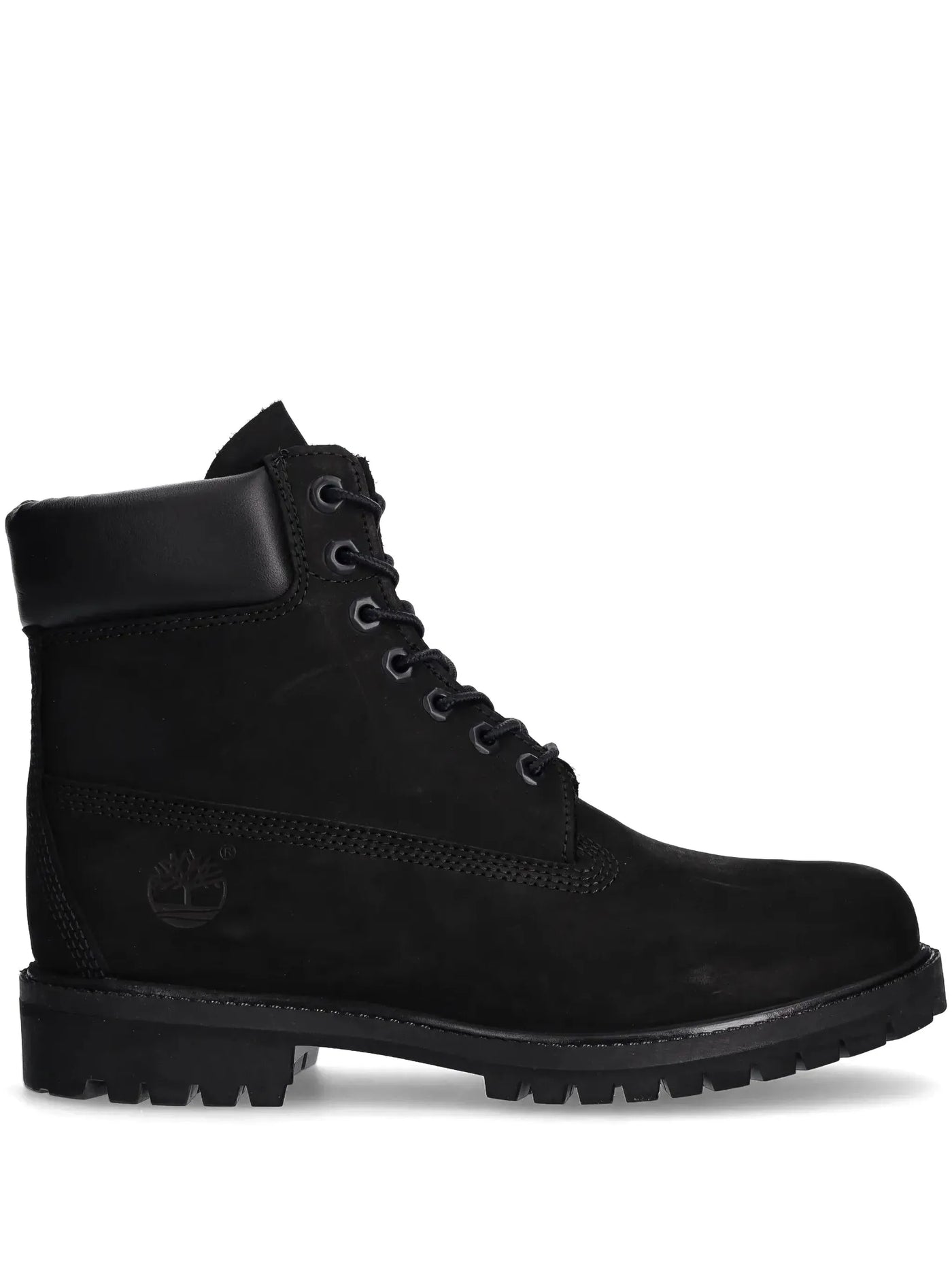 Timberland Premium 6 Inch boots in Jet Black, featuring a rugged urban design and durable construction.