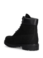 Timberland Premium 6 Inch boots in Jet Black, featuring a sleek urban design and durable leather construction.