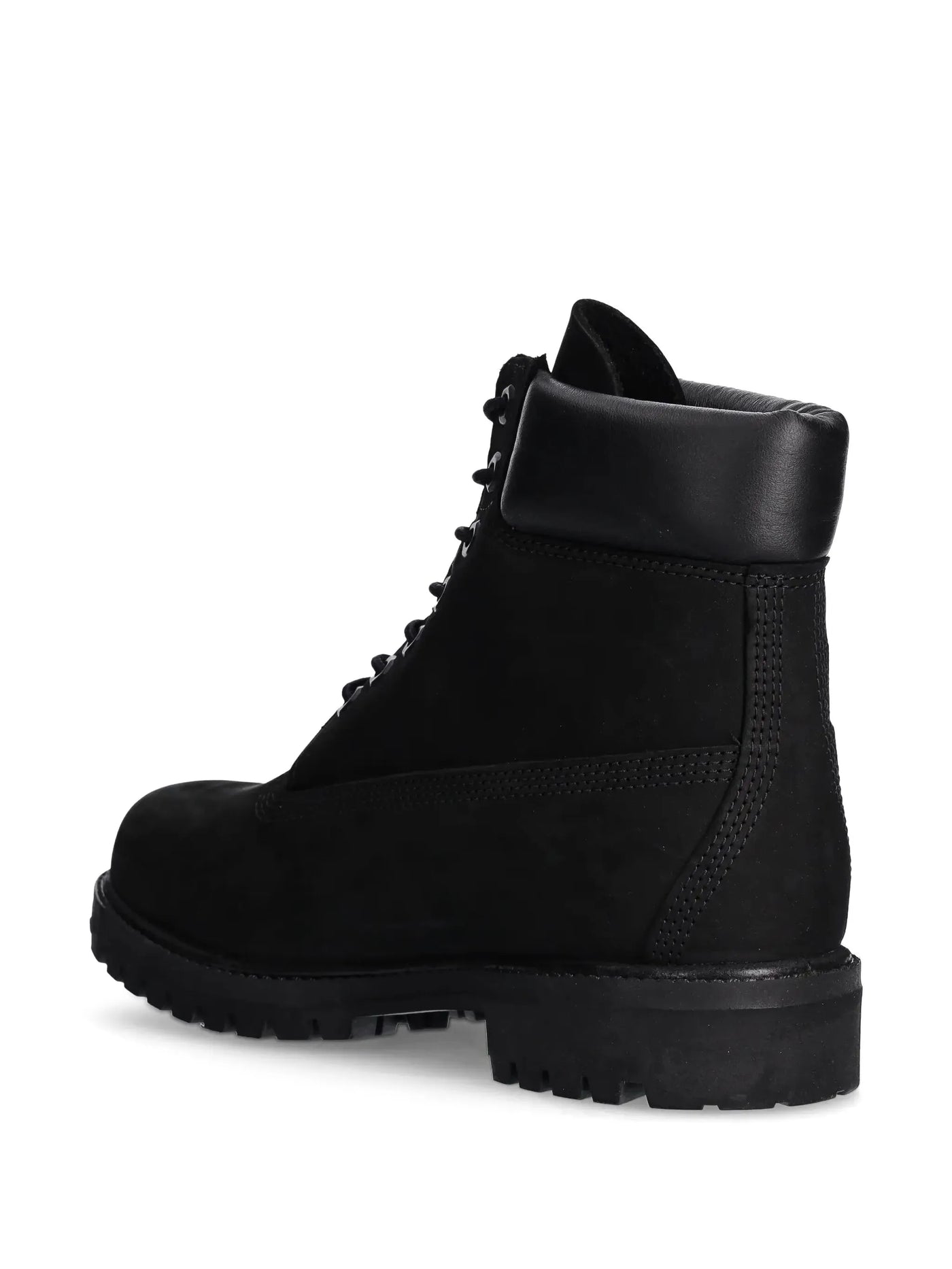 Timberland Premium 6 Inch boots in Jet Black, featuring a sleek urban design and durable leather construction.