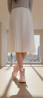 Botas Timberland Premium 6-Inch en rosa, calzado urbano impermeable para mujer, con diseño cómodo y estiloso.