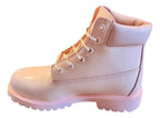 Botas Timberland Premium 6-Inch rosa, calzado urbano impermeable para mujer, diseño cómodo y moderno.