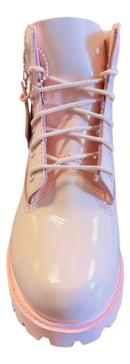 Timberland Premium 6-Inch waterproof pink boots for women, showcasing urban style and comfort.