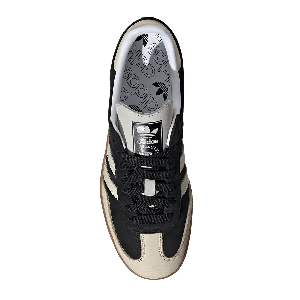 Unisex black and bone JMK OUTLET SAMBA casual tennis shoes with a stylish design and comfortable fit.