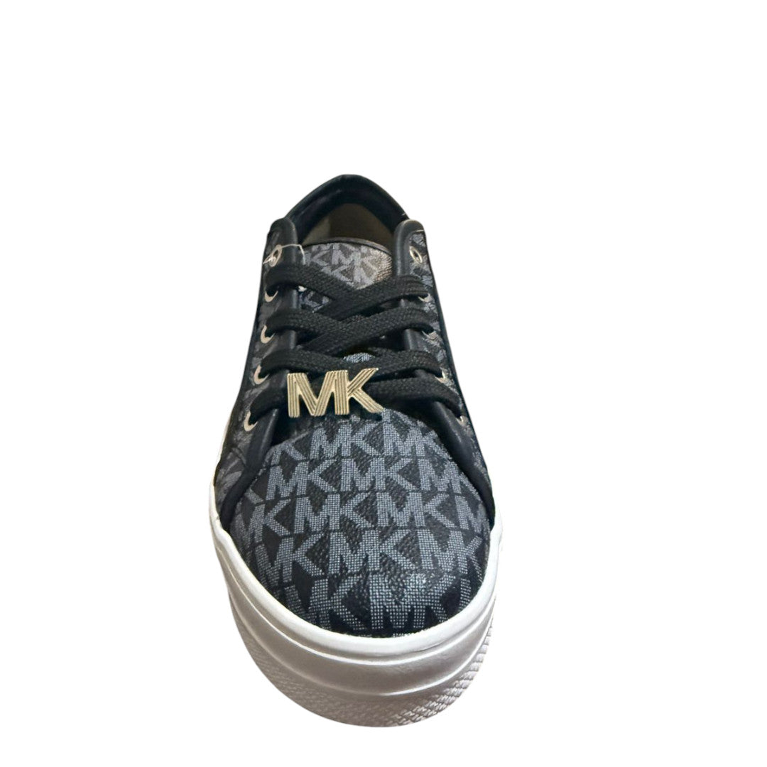 Unisex black and white casual sneakers from MK with a stylish design and comfortable fit.