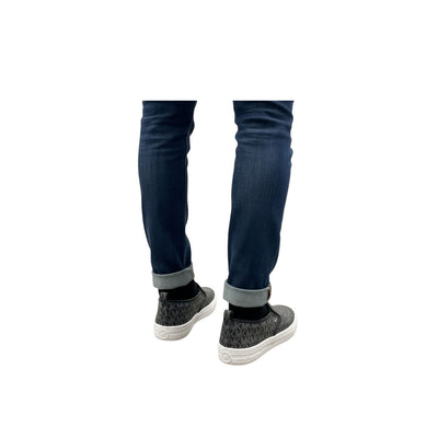 Unisex black and white casual sneakers from MK with a sleek design and comfortable fit.