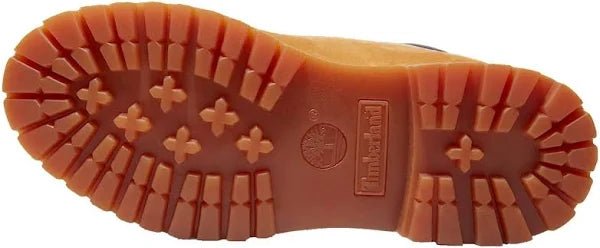 Timberland® Premium 6-Inch waterproof women's boots in brown, featuring a classic urban design and sturdy laces.