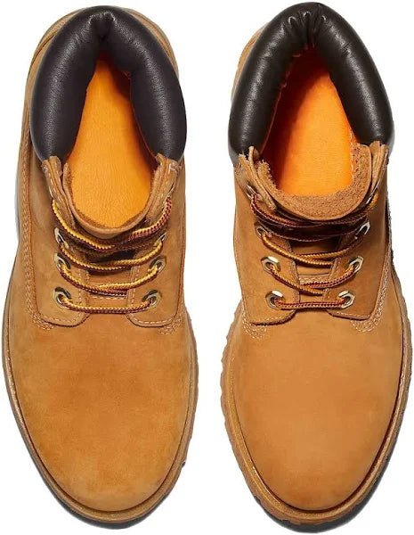 Timberland® Premium 6-Inch waterproof women's boots in brown, featuring a sturdy design for urban wear.