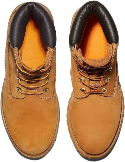 Timberland® Premium 6-Inch waterproof women's boots in brown, featuring a sturdy design for urban wear.